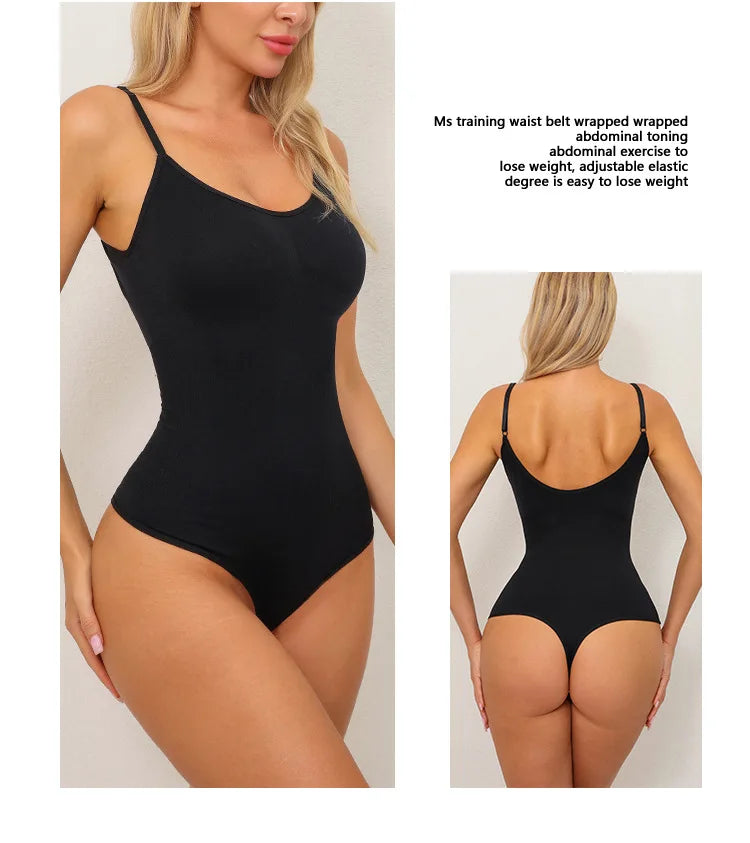 Women Full Body High Elastic Bodysuit Shapewear Seamless Smoothing Tummy Control Waist Trainer Underwear Thong Shaper